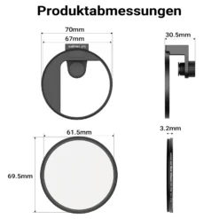 Walimex pro Filterhalter 67 mm für Handykamera, inkl. Diffusionsfilter 67 mm, Cold Shoe Mount für LED und Mikrofon, Fotozubehör für professionelles Fotografieren mit Smartphone und Handy