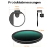 Walimex pro Filterhalter 67 mm für Handykamera, inkl. ND2-ND400 Filter 67 mm, Cold Shoe Mount für LED und Mikrofon, Fotozubehör für professionelles Fotografieren mit Smartphone und Handy