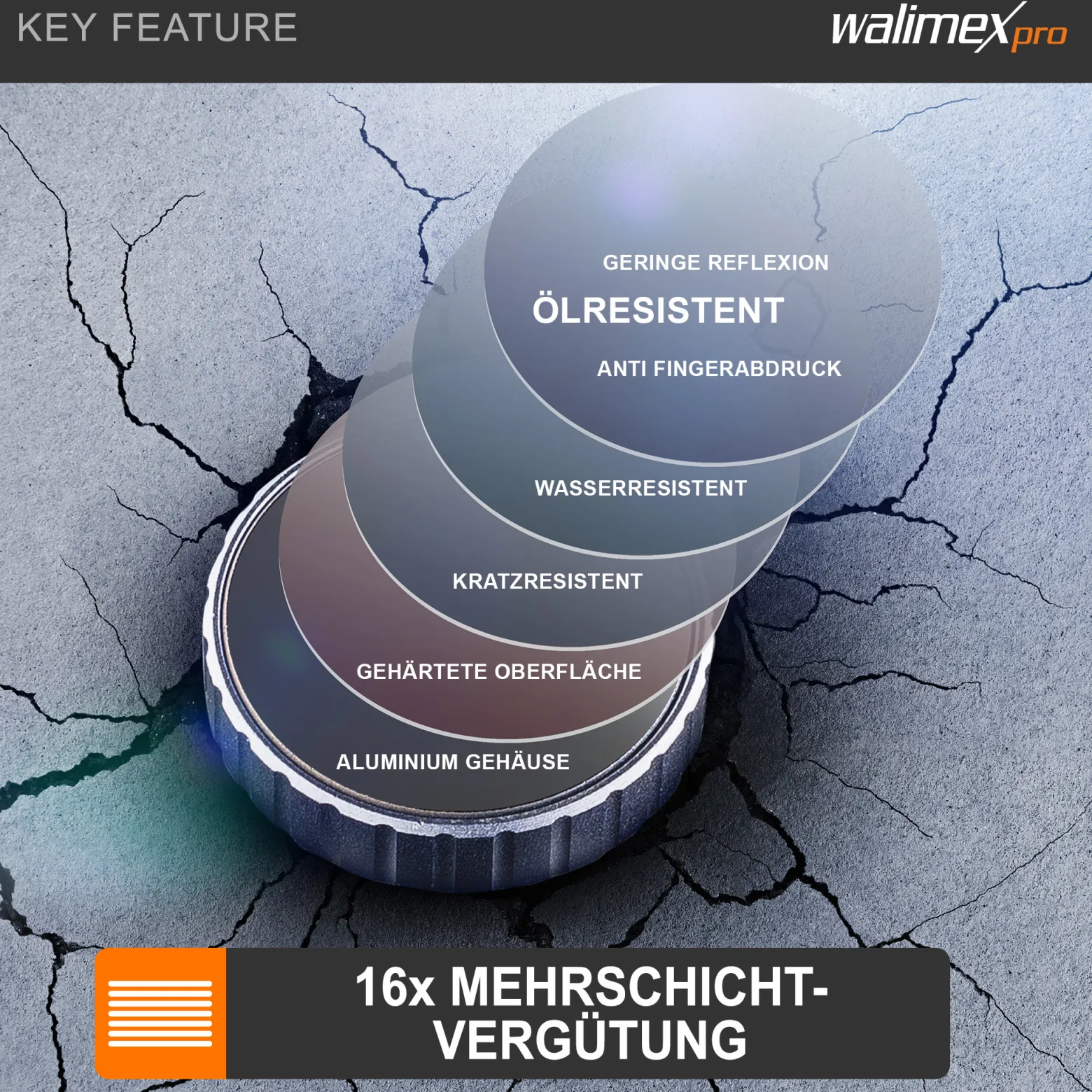 Walimex pro Filter Set für DJI OSMO Action CPL/ND MC - ND4 ND8 ND16 ND32 und CPL Polfilter - 16x mehrschichtvergütet Glas, Alurahmen - kratzresistent ölbeständig wasserresistent