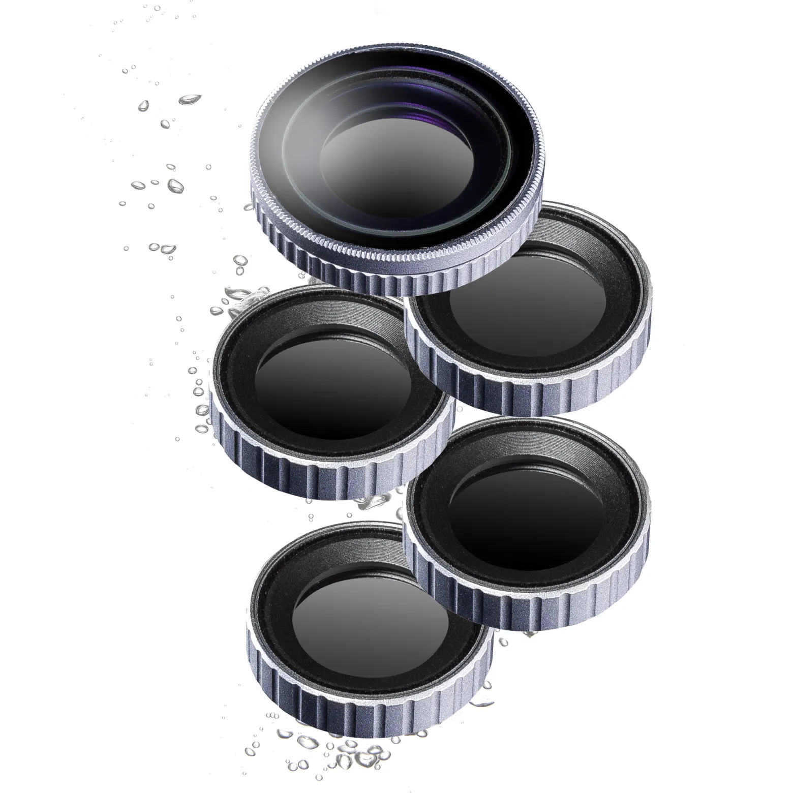 Walimex pro Filter Set für DJI OSMO Action CPL/ND MC - ND4 ND8 ND16 ND32 und CPL Polfilter - 16x mehrschichtvergütet Glas, Alurahmen - kratzresistent ölbeständig wasserresistent