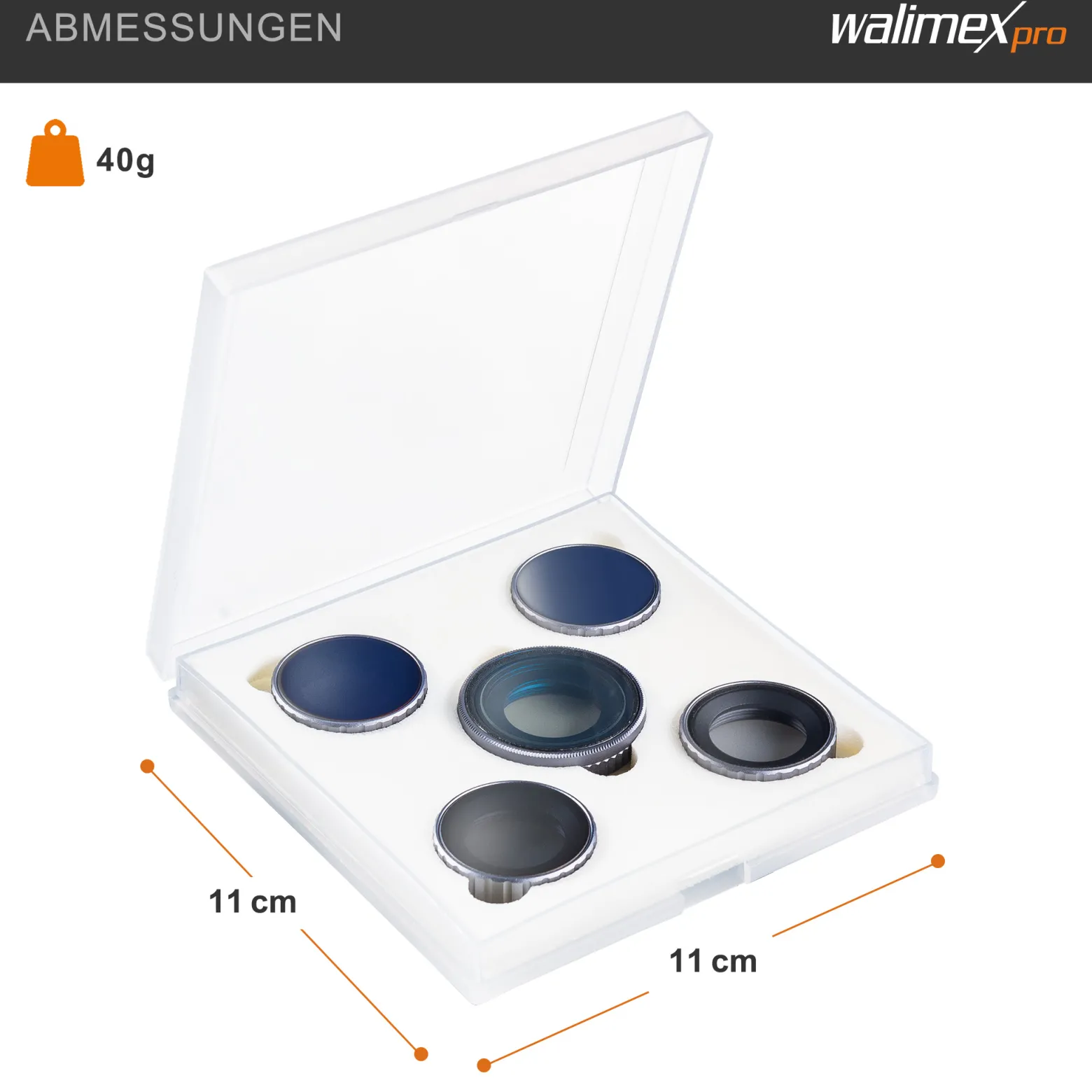 Walimex pro Filter Set für DJI OSMO Action CPL/ND MC - ND4 ND8 ND16 ND32 und CPL Polfilter - 16x mehrschichtvergütet Glas, Alurahmen - kratzresistent ölbeständig wasserresistent