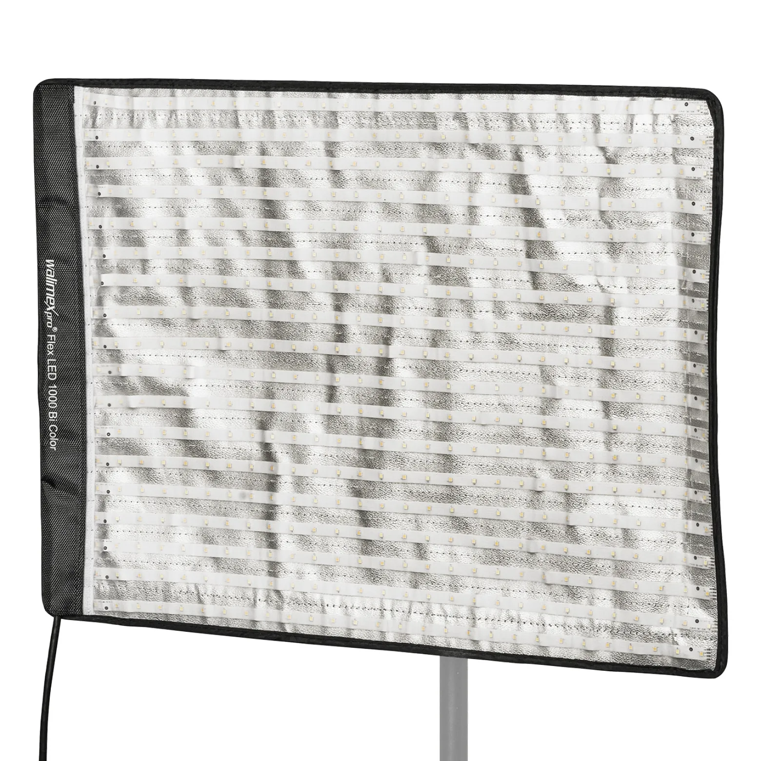 Walimex pro Flex LED 1000 Bi Color Leuchtmatte, 100 W Flächenleuchte, flexible Studioleuchte dimmbar, spritzwassergeschützte Videoleuchte mit Display und Akku-Steckplatz
