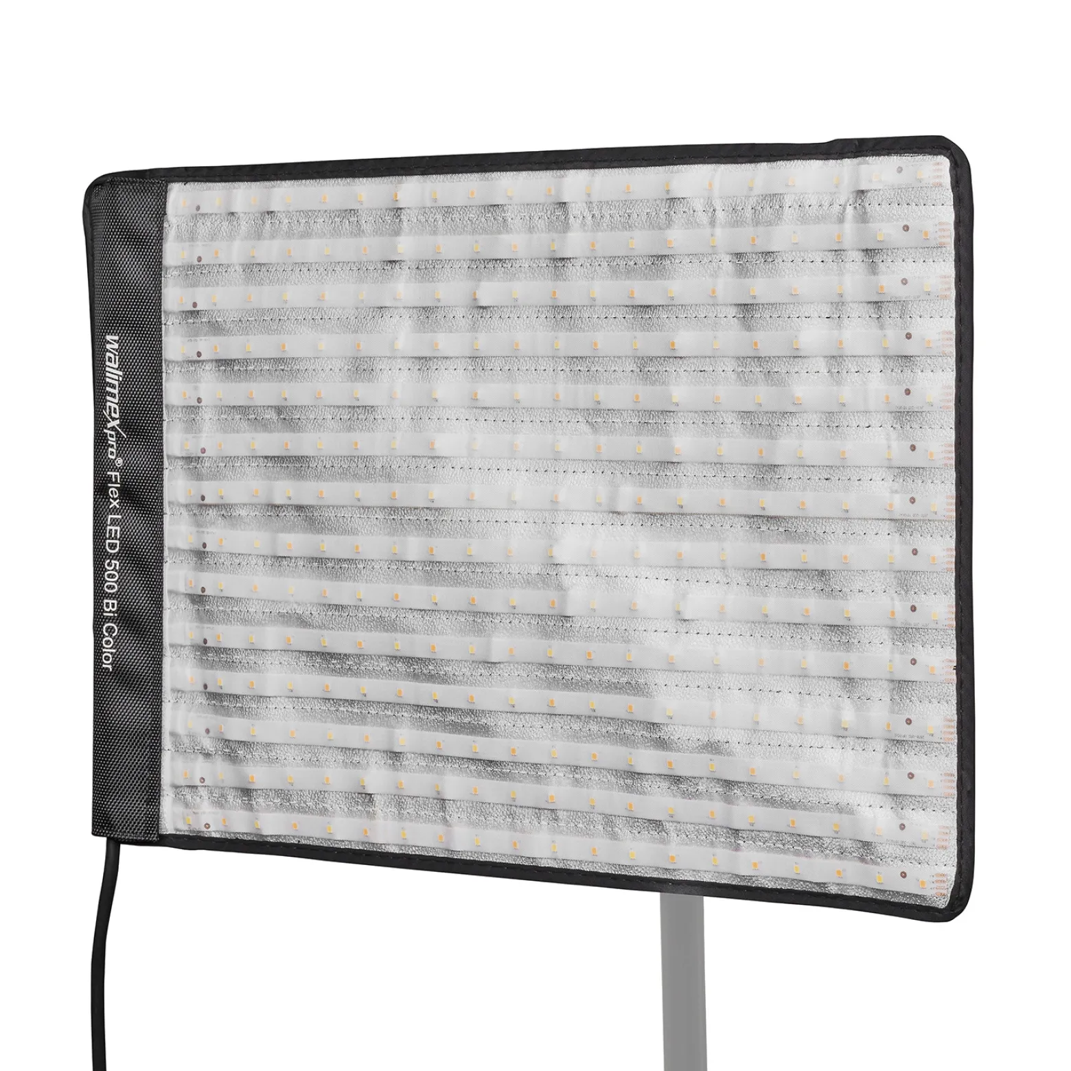 Walimex pro Flex LED 500 Bi Color Leuchtmatte, 50 W Flächenleuchte, flexible Studioleuchte dimmbar, spritzwassergeschützte Videoleuchte mit Display und Akku-Steckplatz