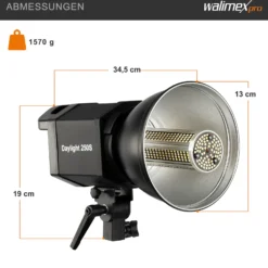 Walimex pro Fotostudio 2er Set mit 2x 35 W LED Studioleuchte, 2x 90 x 60 cm Softbox, 2x Lampenstativ bis 256 cm, Studiolicht 5000 K Farbtemperatur, Lichtstativ mit Federdämpfung