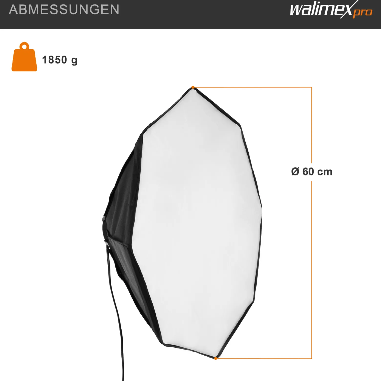Walimex pro Fotostudio Set mit Softbox 60 cm und 4x LED je 35 W, Soft Box mit 135° Neigung, Studio Beleuchtung mit Diffusor und Daylight Farbtemperatur
