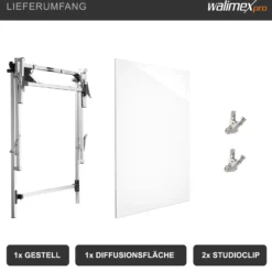 Walimex pro Fototisch Tavola Aufnahmehöhe 28 cm, Aufnametisch für Produktfotografie mit Diffusionsoberfläche, bis 5 kg Traglast, Fotostudio Hintergrund für professionelle Bilder