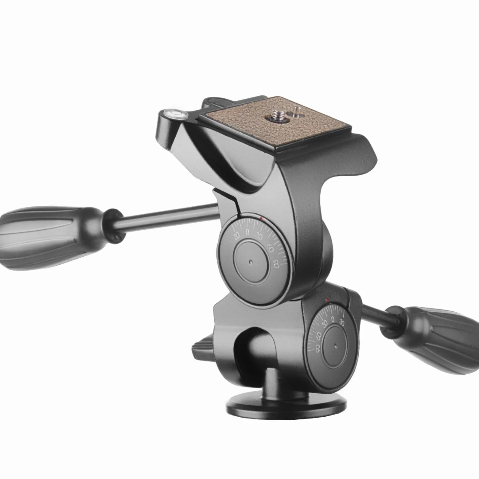 Walimex pro FT-6653H Profi 3 Wege Neiger - 190 x 190 x 135 mm - max. 6 kg - 1/4" / 3/8" Anschluss - Aluminium - 3D Stativneiger inkl. Schnellwechselplatte - 3-Way-Pan für Fotografie und Videografie