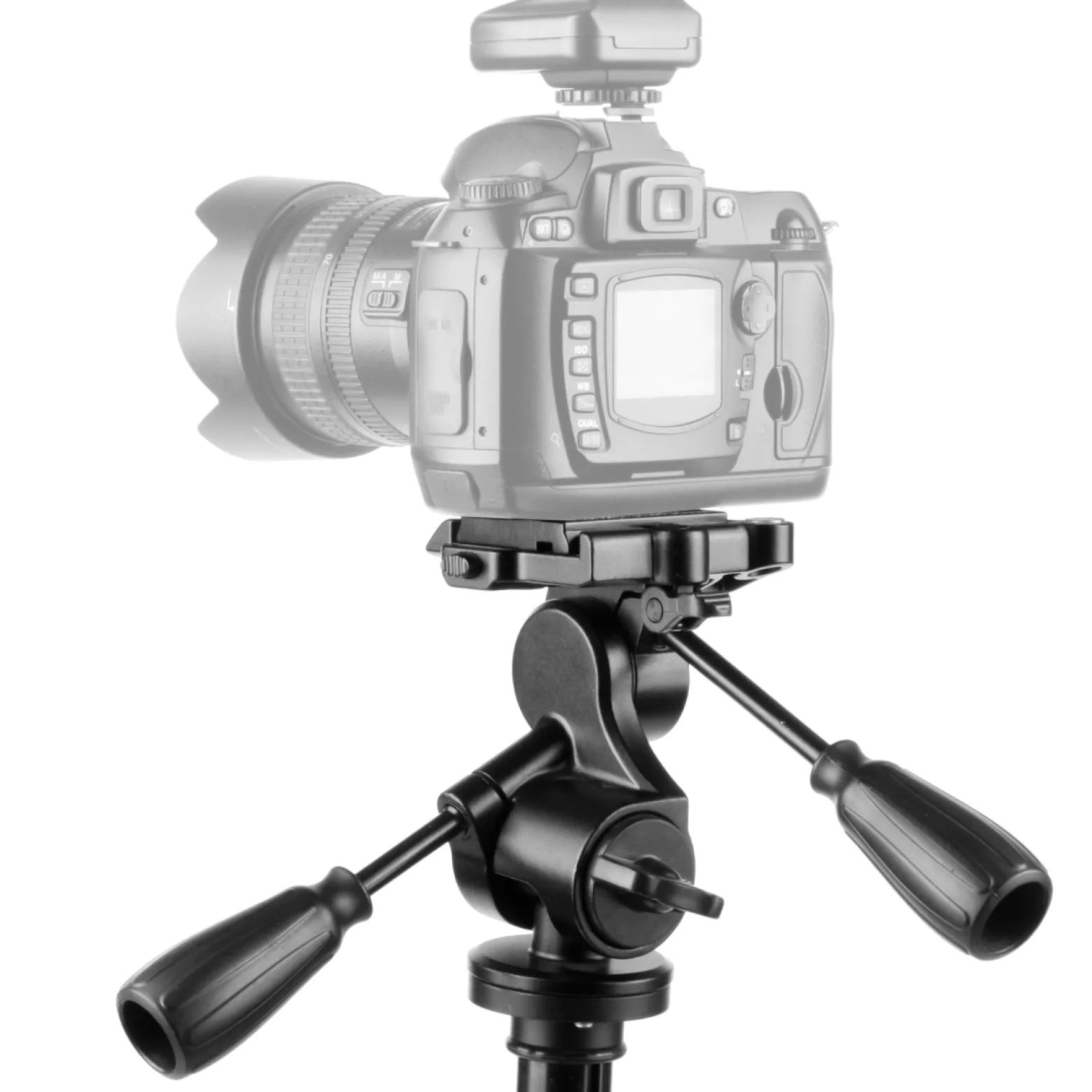 Walimex pro FT-6653H Profi 3 Wege Neiger - 190 x 190 x 135 mm - max. 6 kg - 1/4" / 3/8" Anschluss - Aluminium - 3D Stativneiger inkl. Schnellwechselplatte - 3-Way-Pan für Fotografie und Videografie