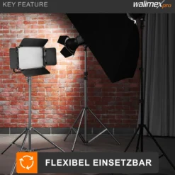 Walimex pro FT-8051 Lampenstativ bis 260 cm Höhe mit Federdämpfung inkl. 3/8
