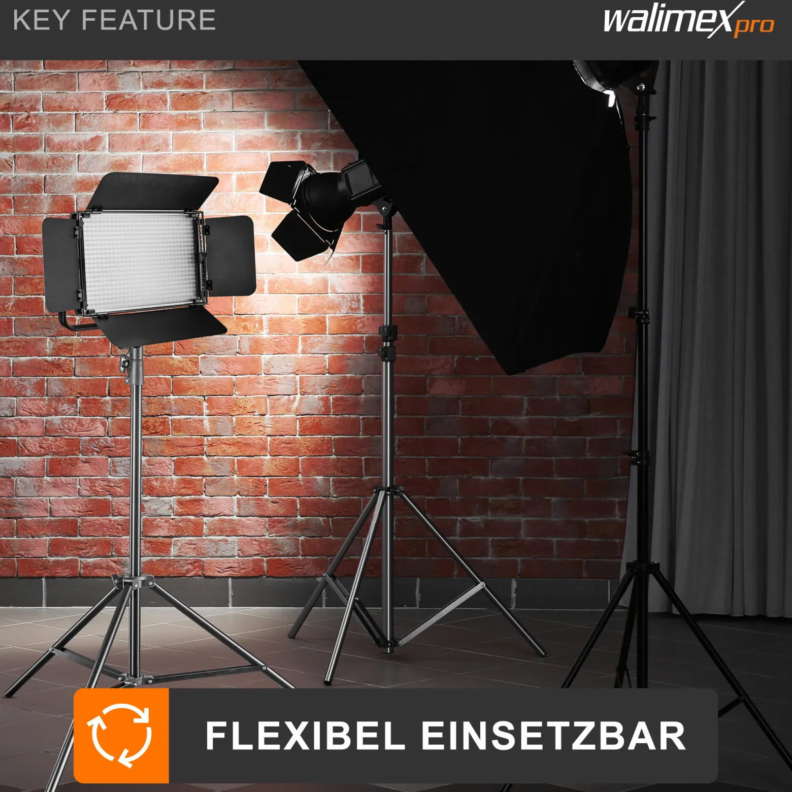 Walimex pro FT-8051 Lampenstativ bis 260 cm Höhe mit Federdämpfung inkl. 3/8" Adapter & Taschen