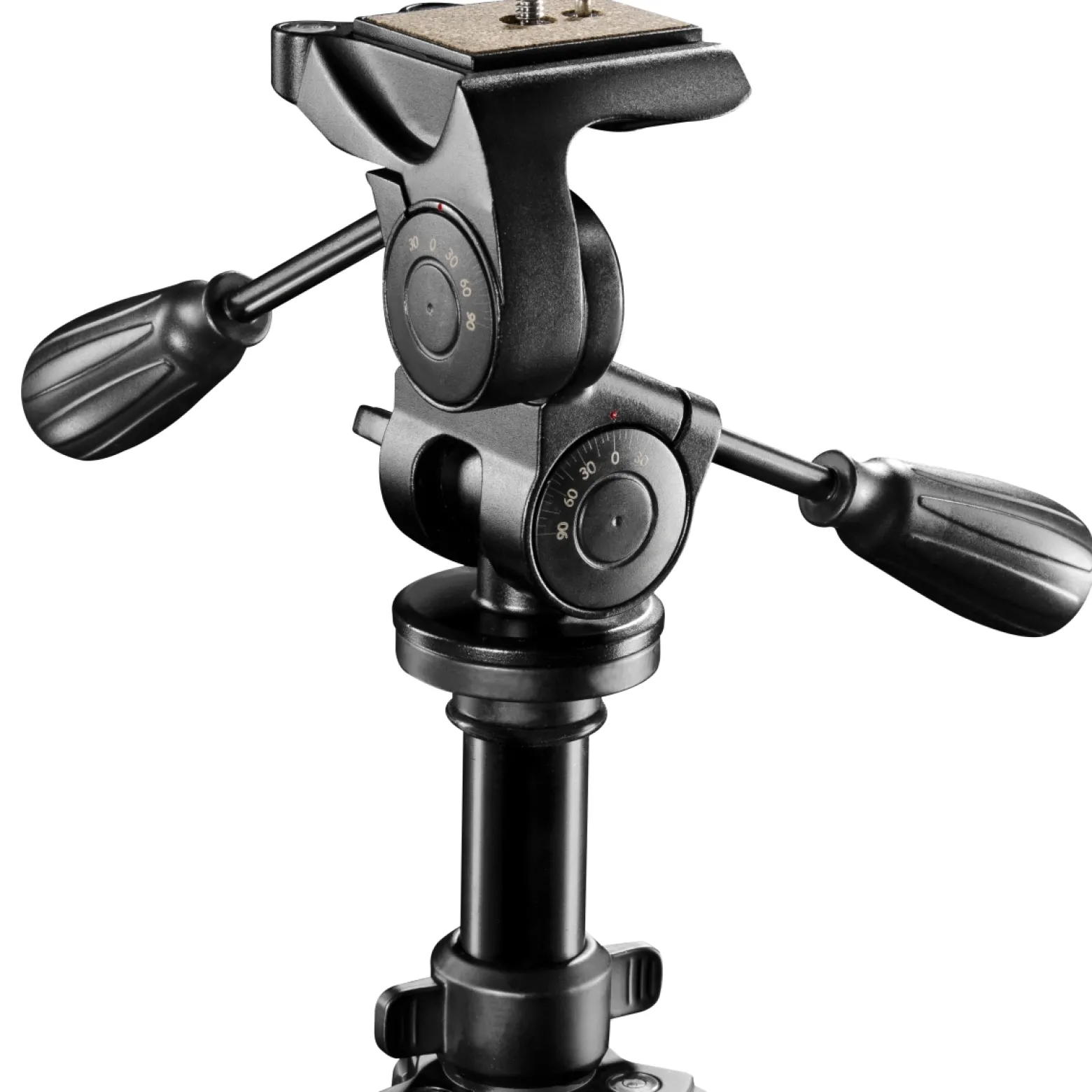 Walimex pro FT-665T Stativ bis 12 kg, Kamerastativ mit 3D-Neiger, Dreibeinstativ bis 185 cm ausziehbar, Fotostativ mit Libelle, Kompass, Schaumstoffgriffe