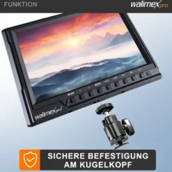 Walimex pro Full HD Monitor Director III - 7 Zoll / 17 x 176 x 130 mm - inkl. 1x Akku / 1/4