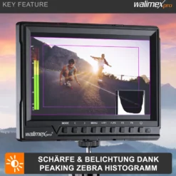Walimex pro Full HD Monitor Director III - 7 Zoll / 17 x 176 x 130 mm - inkl. 1x Akku / 1/4