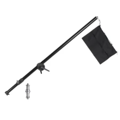 Walimex pro Galgen mit Beschwerungstasche ausziehbar 120-220 cm schwarz, Teleskoparm bis 8 kg belastbar, bspw. einsetzbar am Lampenstativ, zum Befestigen von z. B. Studioblitzen und Softboxen