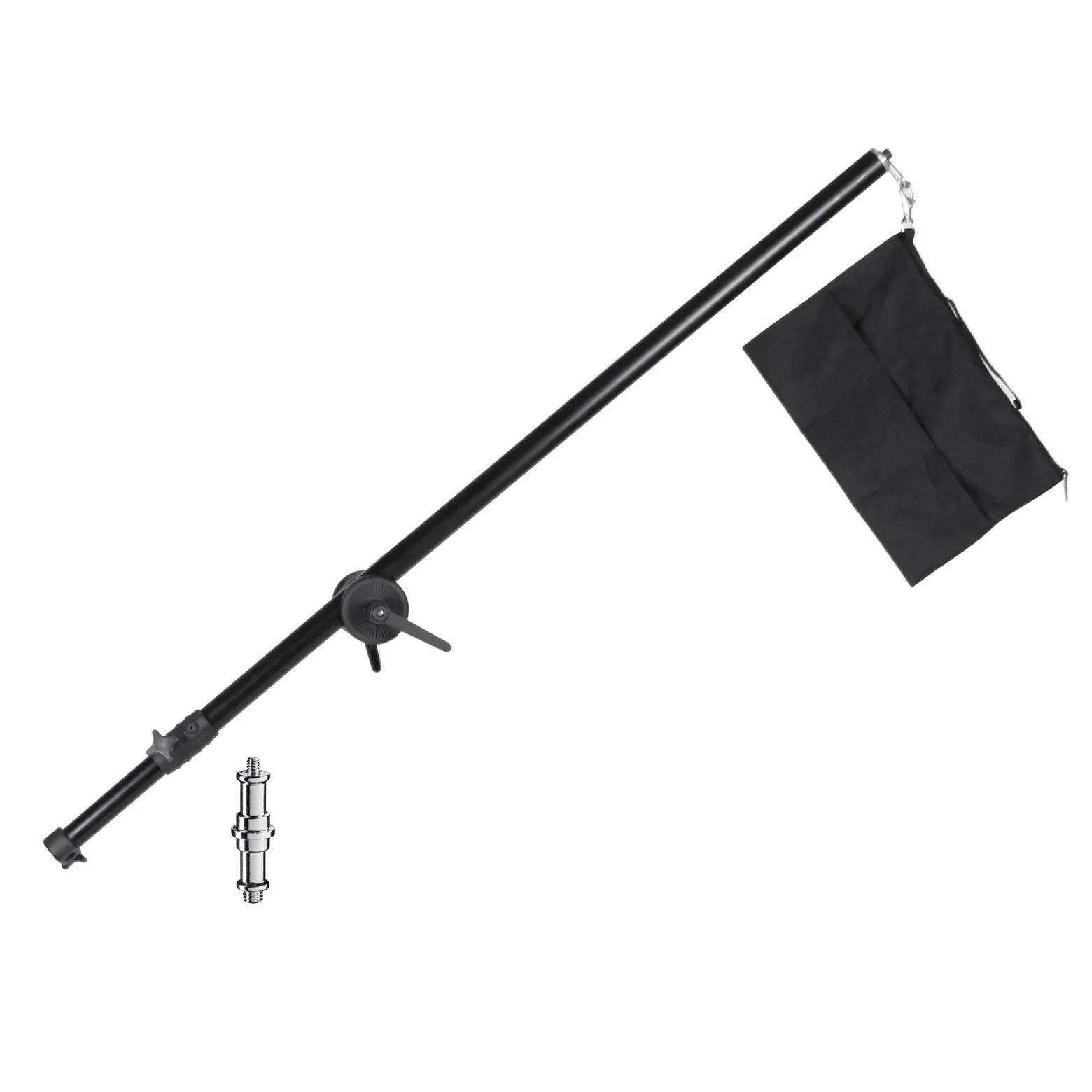 Walimex pro Galgen mit Beschwerungstasche ausziehbar 120-220 cm schwarz, Teleskoparm bis 8 kg belastbar, bspw. einsetzbar am Lampenstativ, zum Befestigen von z. B. Studioblitzen und Softboxen