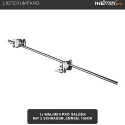 Walimex pro Galgen mit 2 Schraubklemmen 1000 x 140 x 70 mm Traglast max. 10 kg mit 5/8