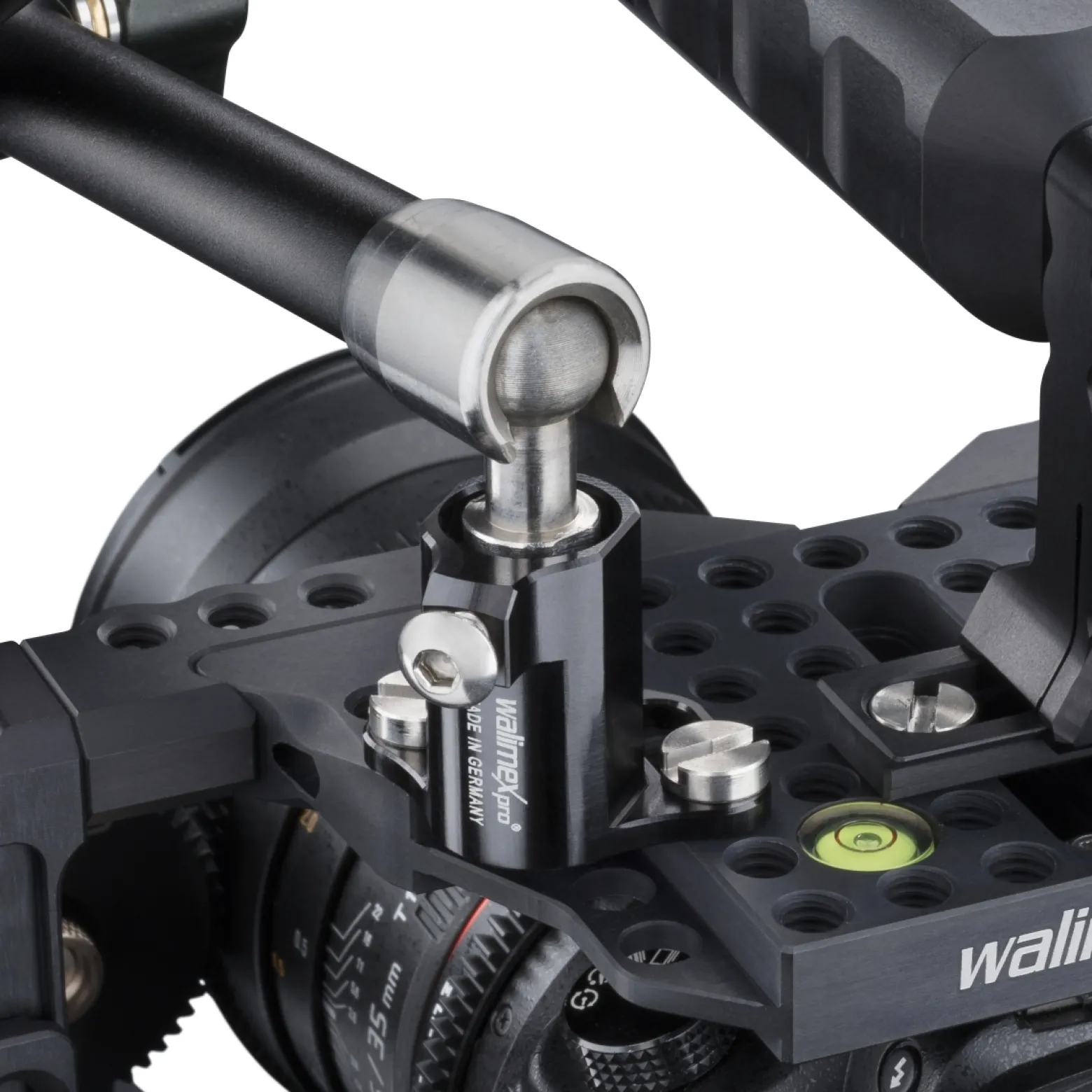 Walimex pro Gelenkarm Verdrehschutz - 25 x 40 x 25 mm - mit 2x 1/4" Schraube u. 1/4" Innengewinde - für Photo und Video Rigs, Cages, Gelenkarme