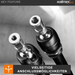 Walimex pro Gelenkarm XL SP – 530 x 80 x 80 mm – Stabiler Friktionsarm mit 5kg Belastbarkeit und 53cm Länge – für DSLRs, Videokameras, Beleuchtung- mit 5/8" Spigotanschlüssen und zentraler Rasterung