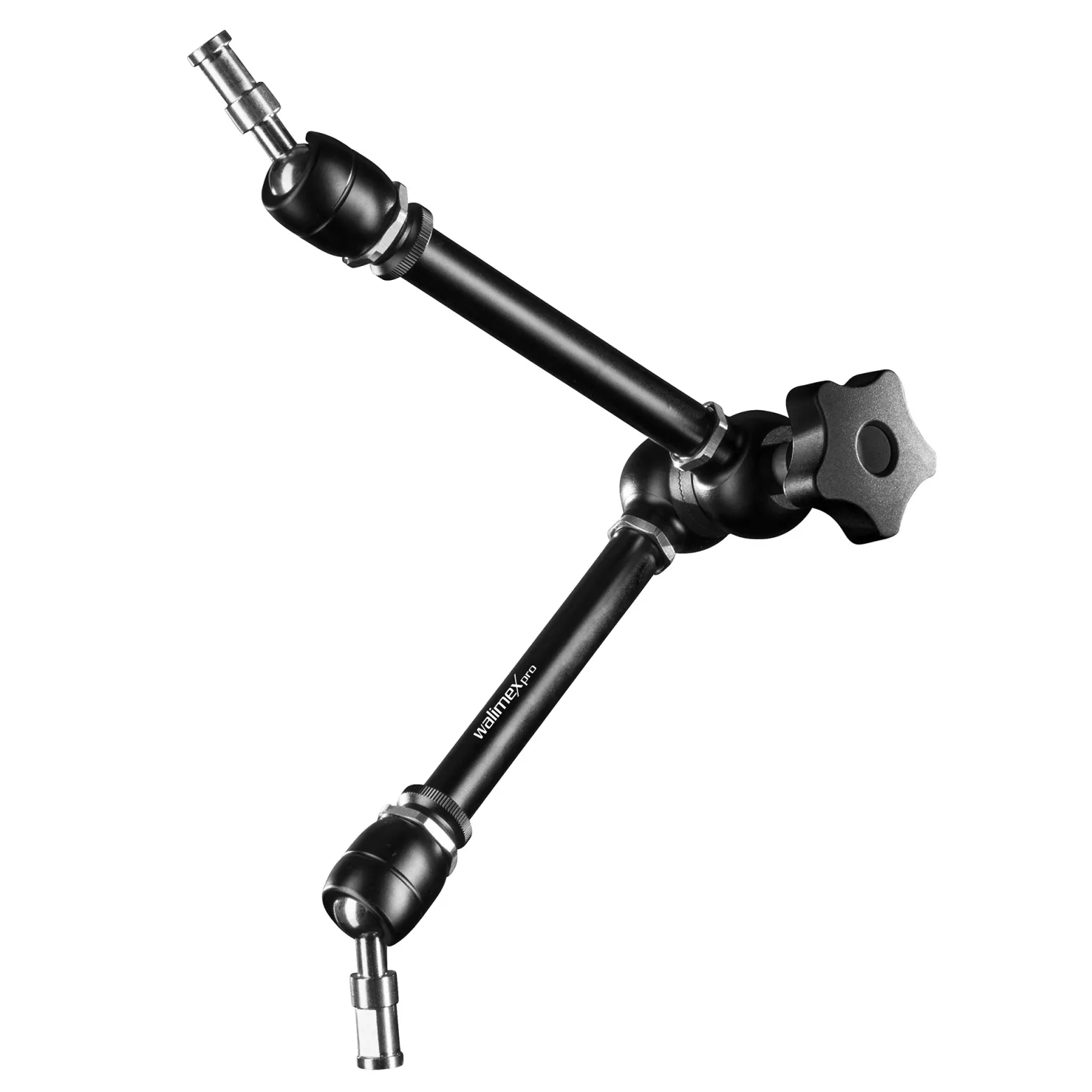Walimex pro Gelenkarm XL SP – 530 x 80 x 80 mm – Stabiler Friktionsarm mit 5kg Belastbarkeit und 53cm Länge – für DSLRs, Videokameras, Beleuchtung- mit 5/8" Spigotanschlüssen und zentraler Rasterung