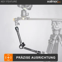 Walimex pro Gelenkarm XL SP – 530 x 80 x 80 mm – Stabiler Friktionsarm mit 5kg Belastbarkeit und 53cm Länge – für DSLRs, Videokameras, Beleuchtung- mit 5/8