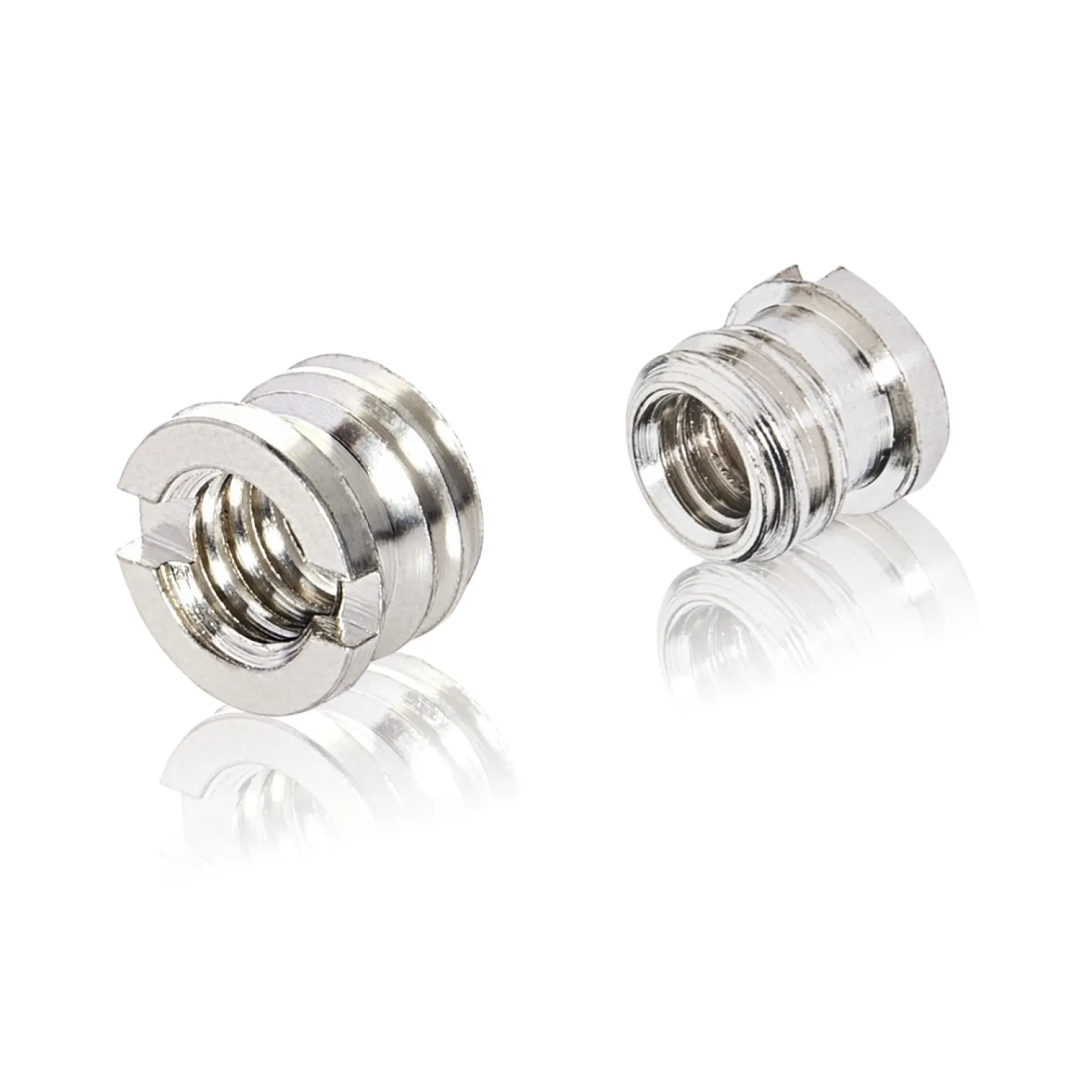 Walimex pro Gewindeadapter "1/4 auf 3/8 Zoll" aus Edelstahl, 2er Set Stativ Gewinde Adapter für Kamera, Stativ, Stativkopf und Neiger