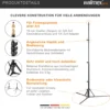 Walimex pro GN-806 Lampenstativ bis 215 cm Arbeitshöhe, Lichtstativ bis 5 kg Traglast, höhenverstellbares Blitzstativ aus Aluminium für Fotostudio und Mobil, für Video, Blitz, Softbox und Ringlicht