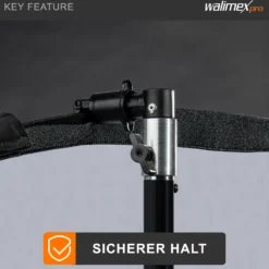 Walimex pro Halter Faltreflektor mit 5/8 Zoll Spigot, Reflektorhalter und Hintergrund Halterung bis 1,5 cm, für Lampenstativ, Studio und On Location