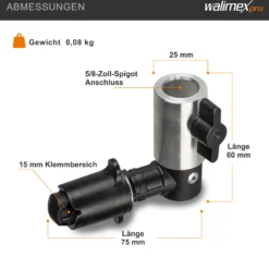 Walimex pro Halter Faltreflektor mit 5/8 Zoll Spigot, Reflektorhalter und Hintergrund Halterung bis 1,5 cm, für Lampenstativ, Studio und On Location
