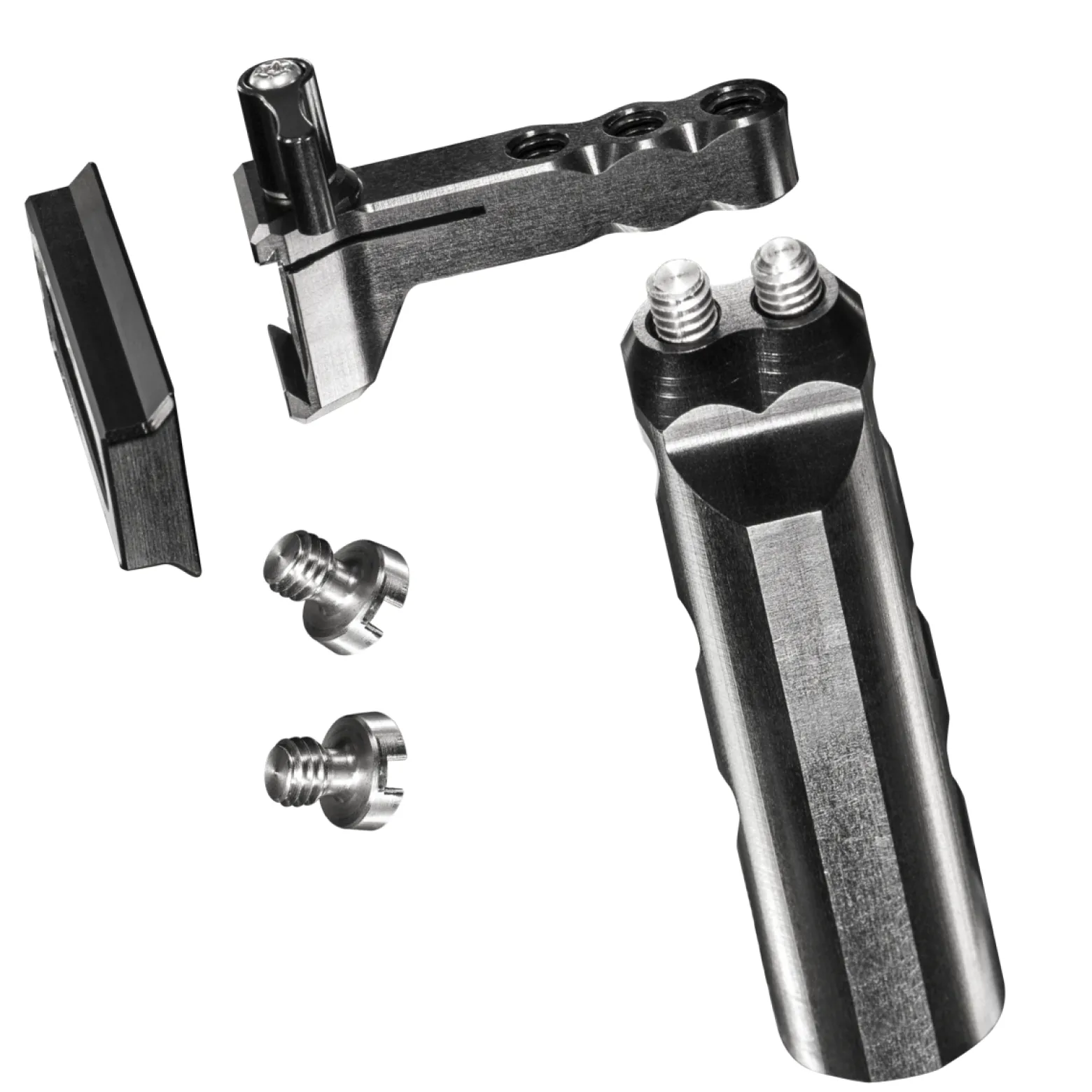 Walimex pro Handgriff für Aptaris Cage System - mit L Winkel, Justierschiene - aus Aluminium - für linke oder rechte Hand, oben oder seitlich nutzbar - Foto Video Zubehör