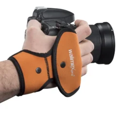 Walimex pro Handschlaufe orange Kamera - Neopren für DSLR und Systemkamera mit 1/4 Zoll Gewinde, Zwei-Punkt Befestigung, für Links und Rechtshänder