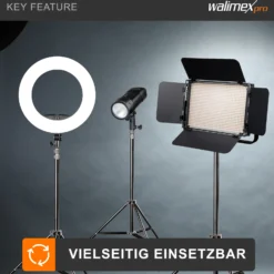 Walimex pro Heavy Duty Edelstahl Lampenstativ bis 15 kg belastbar, Lichtstativ höhenverstellbar bis 270 cm, Blitzstativ federgedämpft inkl. Tasche & Spigotadapter mit 1/4 & 3/8 Zoll Gewinde
