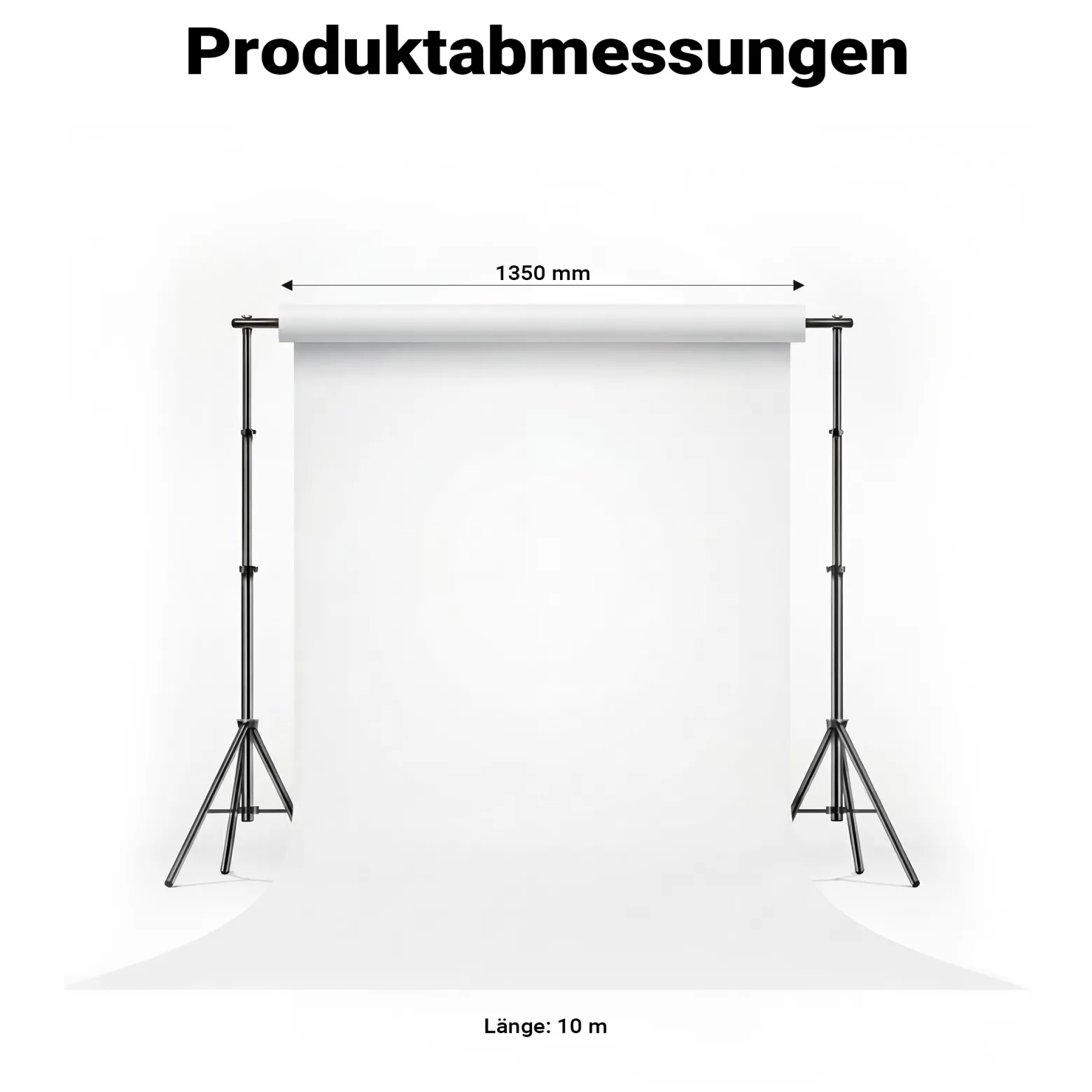 Walimex pro Hintergrundkarton 1,35 x 10 m weiß, robuster Fotohintergrund aus Karton, Fotoleinwand als Backdrop für Fotostudio, reflexfrei, strapazierfähig, ideal für Produktfotografie