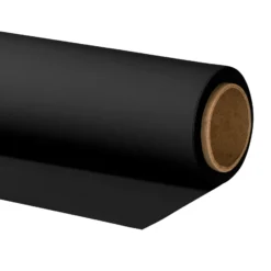 Walimex pro Hintergrundkarton 1,35 x 10 m schwarz, robuster Fotohintergrund aus Karton, Fotoleinwand als Backdrop für Fotostudio, reflexfrei, strapazierfähig, ideal für Produktfotografie