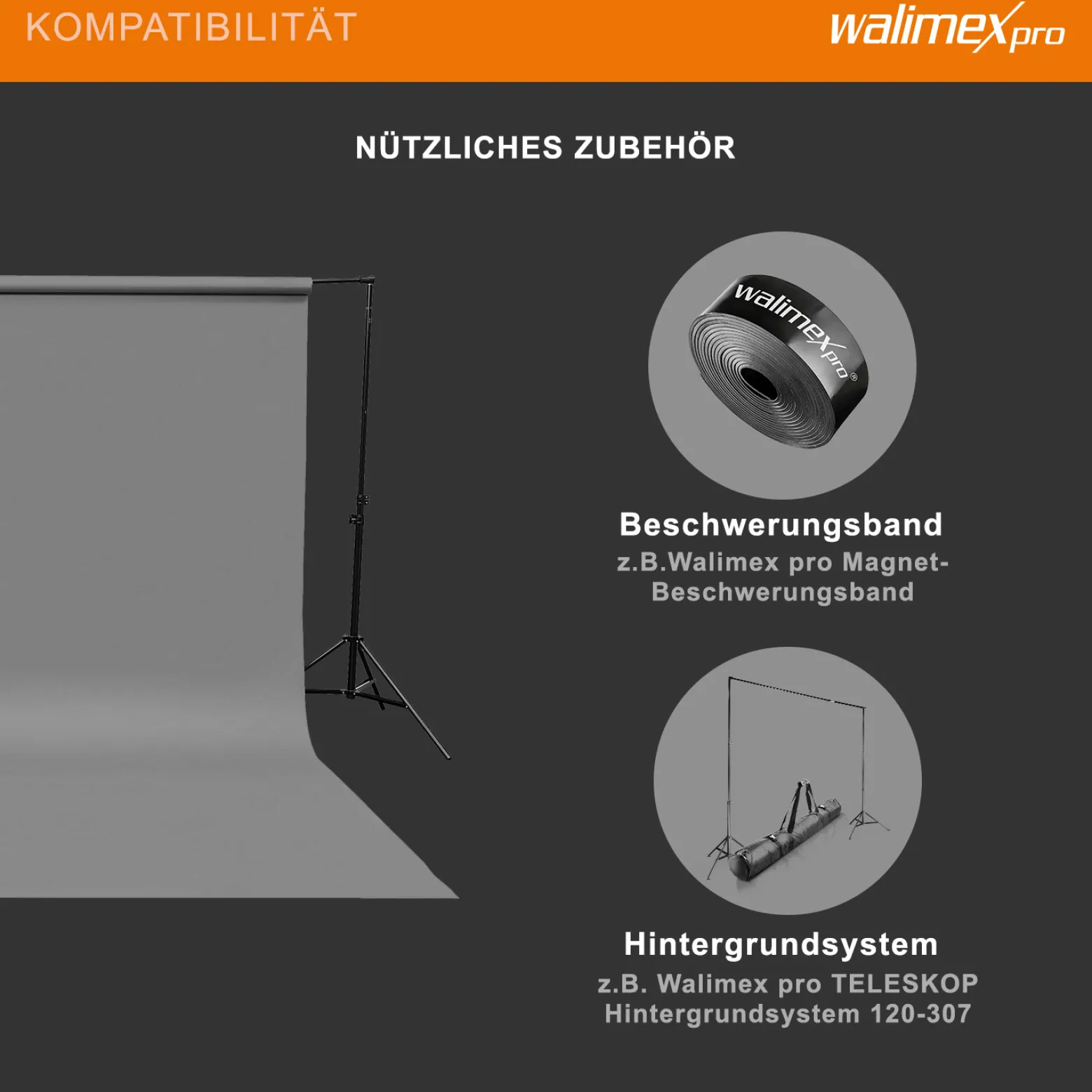 Walimex pro Hintergrundkarton 1,35 x 10 m grau, robuster Fotohintergrund aus Karton, Fotoleinwand als Backdrop für Fotostudio, reflexfrei, strapazierfähig, ideal für Produktfotografie