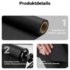 Walimex pro Hintergrundkarton 2,60x10m, schwarz