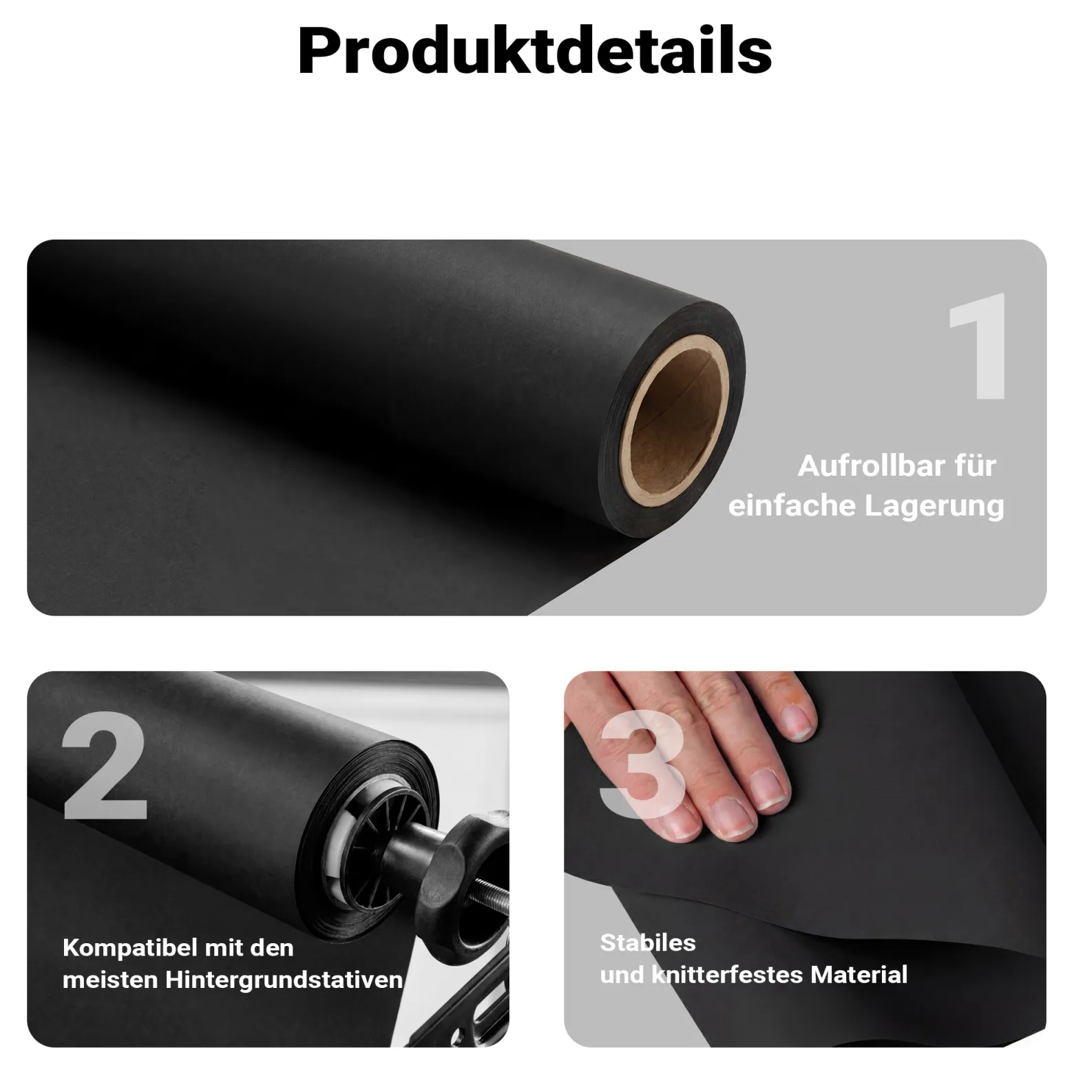 Walimex pro Hintergrundkarton 2,60x10m, schwarz