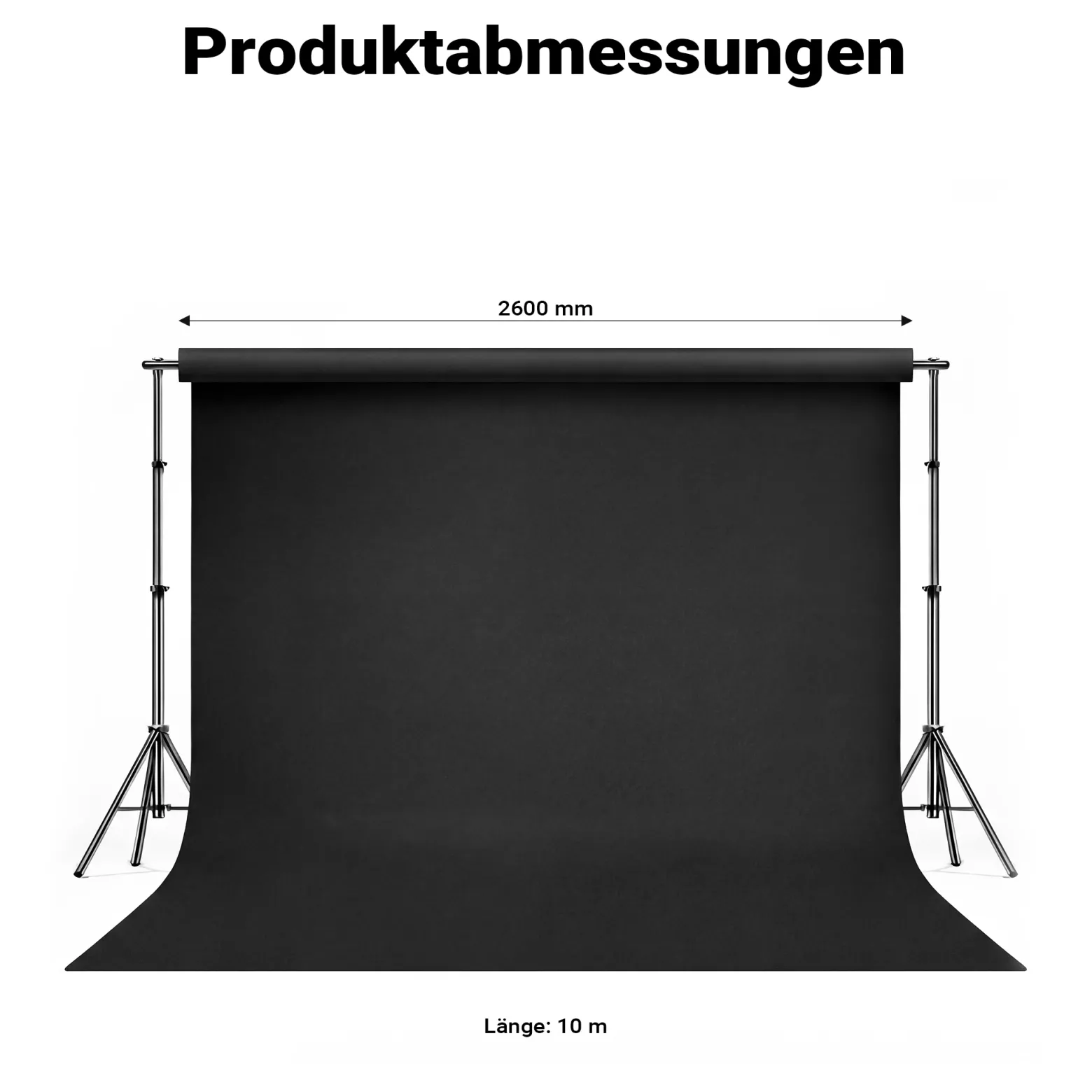 Walimex pro Hintergrundkarton 2,60x10m, schwarz