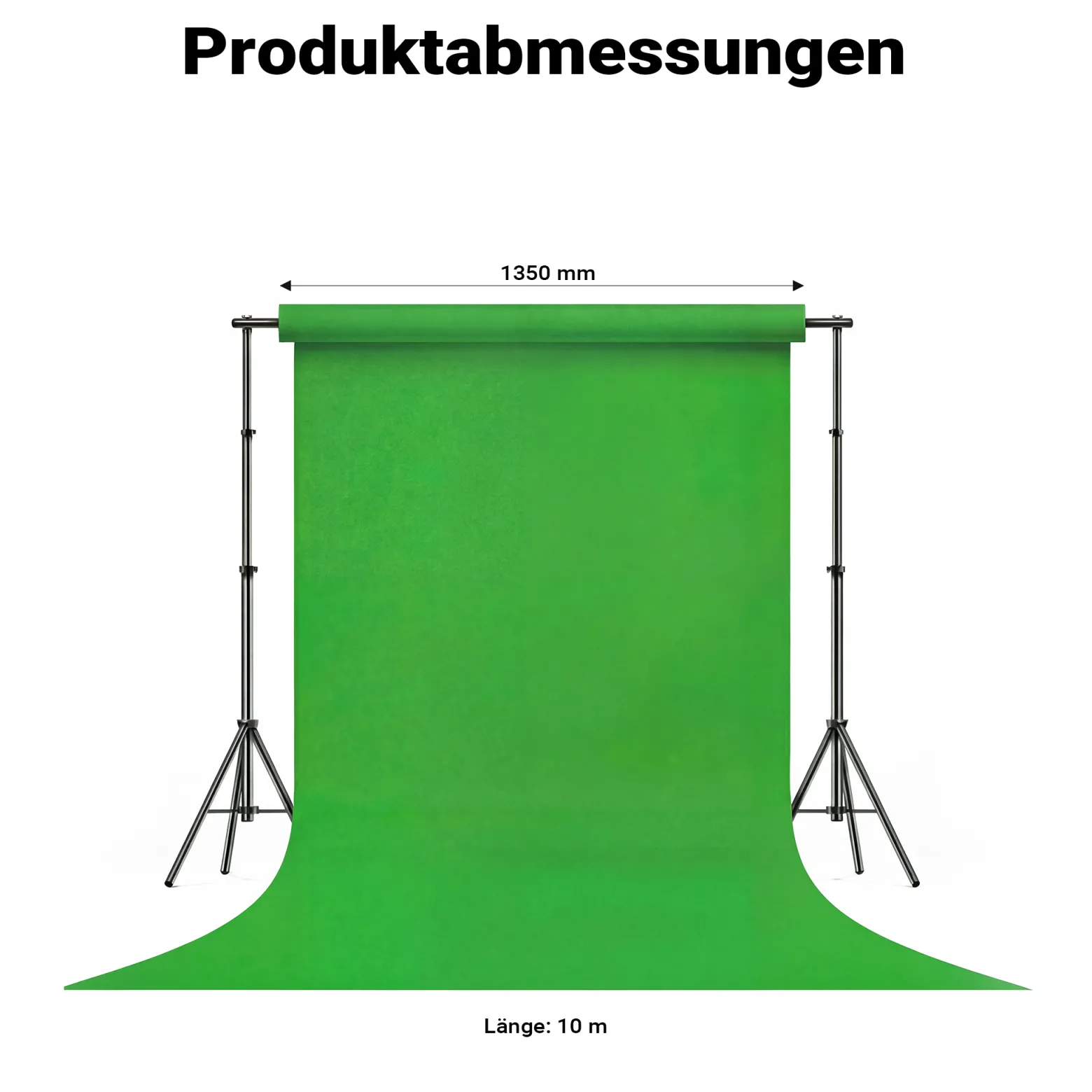 Walimex pro Hintergrundkarton 1,35 x 10 m grün chroma, robuster Fotohintergrund aus Karton, Fotoleinwand als Backdrop für Fotostudio, reflexfrei, strapazierfähig, ideal für Produktfotografie