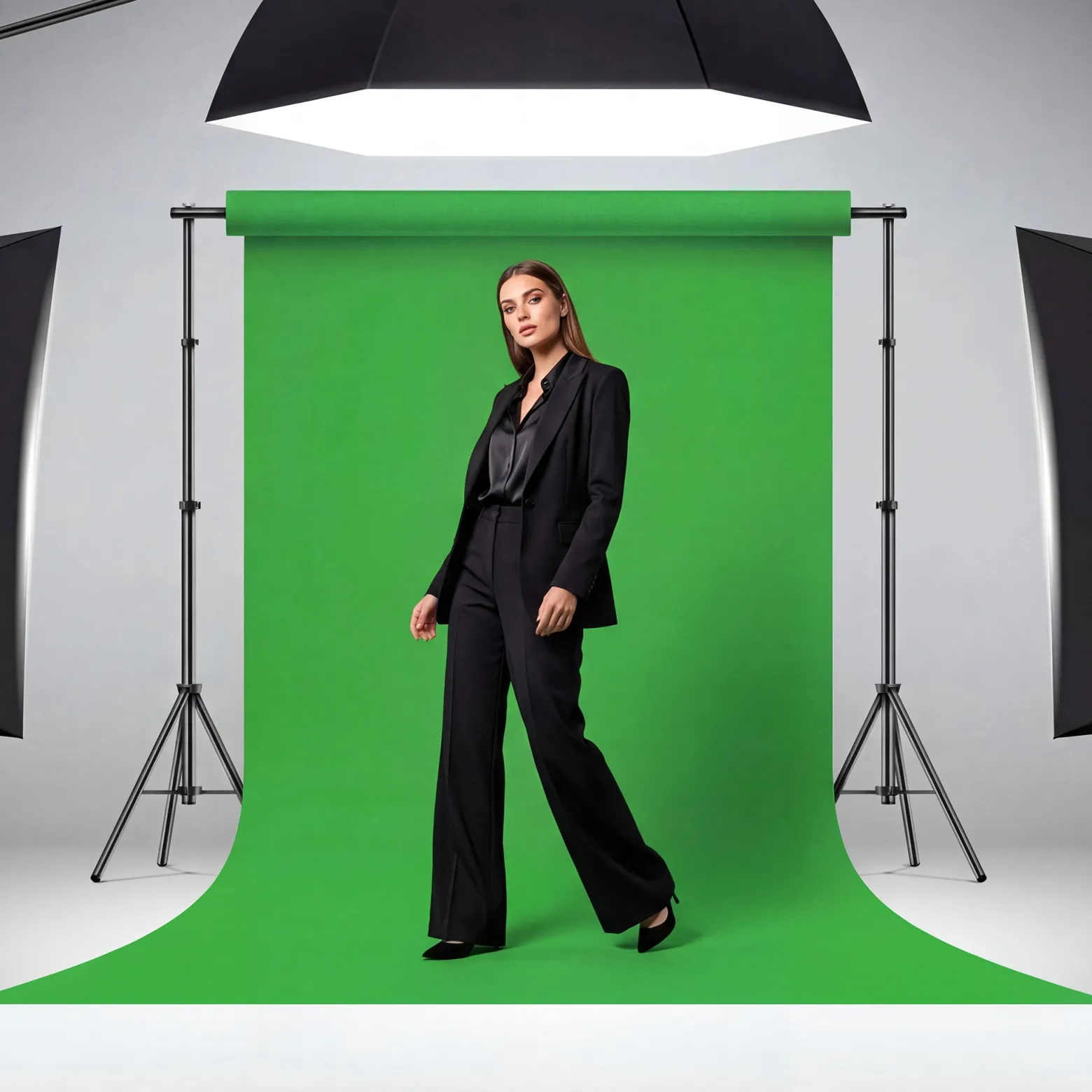 Walimex pro Hintergrundkarton 1,35 x 10 m grün chroma, robuster Fotohintergrund aus Karton, Fotoleinwand als Backdrop für Fotostudio, reflexfrei, strapazierfähig, ideal für Produktfotografie