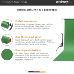 Walimex pro Hintergrundkarton 2,60x10m grün chroma