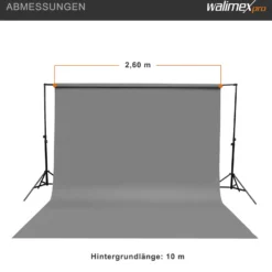 Walimex pro Hintergrundkarton 2,60 x 10 m grau, robuster Fotohintergrund aus Karton, Fotoleinwand als Backdrop für Fotostudio, reflexfrei, strapazierfähig, ideal für Produktfotografie