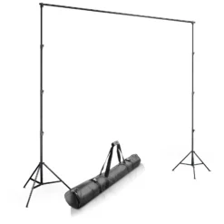 Walimex pro Hintergrundsystem XXL 190-465 cm breit, Hintergrundständer bis 400 cm Höhe, Lampenstative mit 5/8 Zoll Spigot, Hintergrund-Set für Fotografie, Video & Green Screen