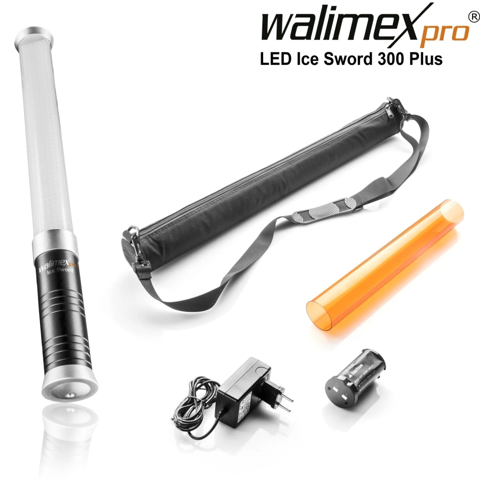 Walimex pro Ice Sword 300 Plus LED Stableuchte, Leuchtstab mit variabler Farbtemperatur, Videoleuchte mit Fernbedienung, Studiolicht für Freihandnutzung oder Stativ