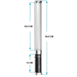 Walimex pro Ice Sword 300 Plus LED Stableuchte, Leuchtstab mit variabler Farbtemperatur, Videoleuchte mit Fernbedienung, Studiolicht für Freihandnutzung oder Stativ
