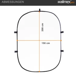 Walimex pro 2 in 1 Falthintergrund schwarz/weiß 150 x 200 cm inkl. 2 Karabinerhaken, robuster Fotohintergrund mit stabilem Rahmen, faltbarer Hintergrund für Fotostudio mit Transporttasche