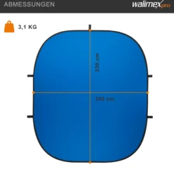 Walimex pro 2 in 1 Falthintergrund grün/ blau 200 x 230 cm, robuster Fotohintergrund mit Federring, faltbarer Hintergrund für Fotostudio mit Transporttasche