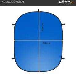 Walimex pro 2 in 1 Falthintergrund grau/ blau 180 x 200 cm, robuster Fotohintergrund mit Federring, faltbarer Hintergrund für Fotostudio mit Transporttasche