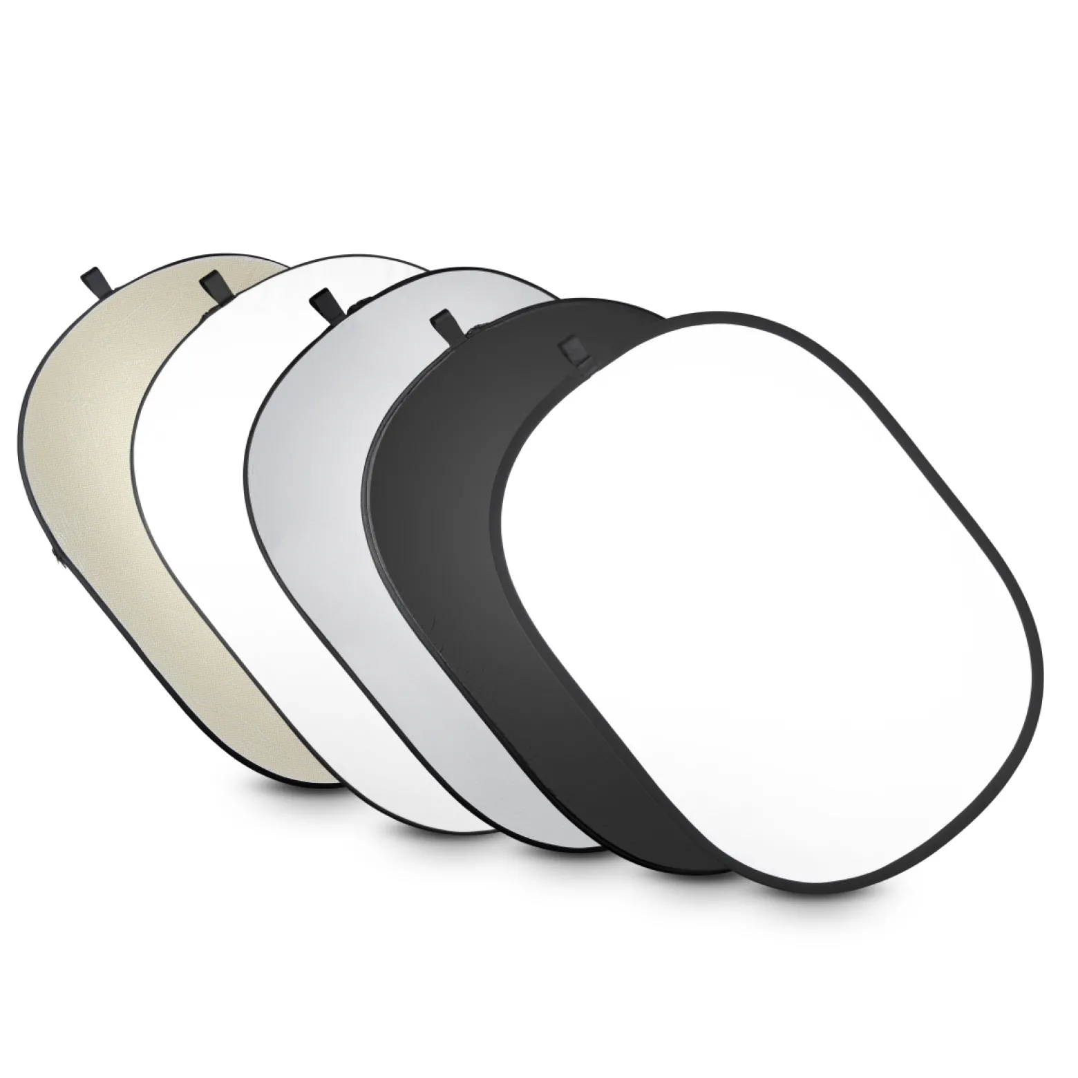Walimex pro 5-in-1 Faltreflektor Set 1680 x 1020 x 20 mm oval wavy goldfarben silberfarben weiß schwarz transparent Lichtreflektor inkl. Transporttasche