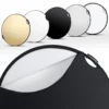 Walimex pro 5-in-1 Faltreflektor Set wavy comfort mit PopUp Funktion Ø 80 cm Wavy-Goldfarben Silberfarben Weiß Schwarz Transparent inkl. Transporttasche