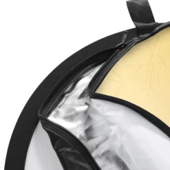 Walimex pro 5-in-1 Faltreflektor Set Ø 107 cm Goldfarben Silberfarben Weiß Schwarz Transparent inkl. Transporttasche, faltbarer Lichtreflektor